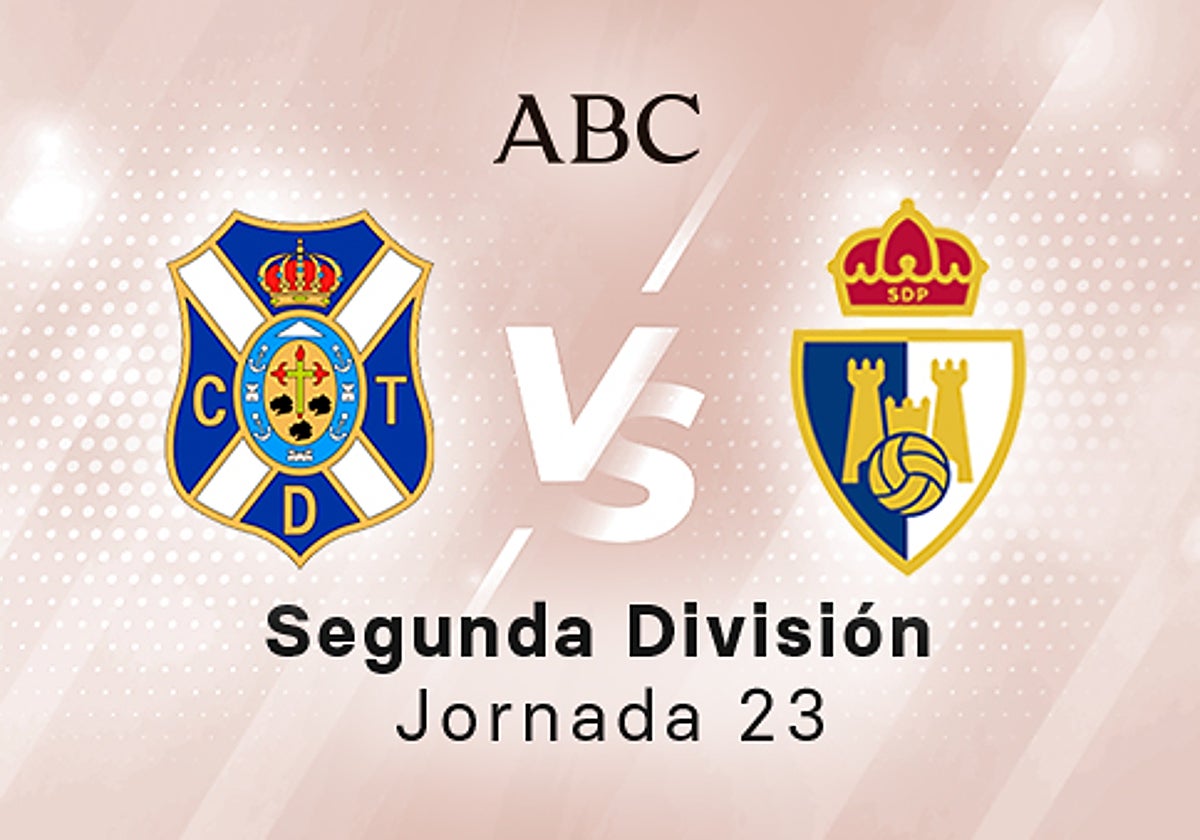 Tenerife - Ponferradina en directo hoy: partido de la Liga SmartBank, jornada 23