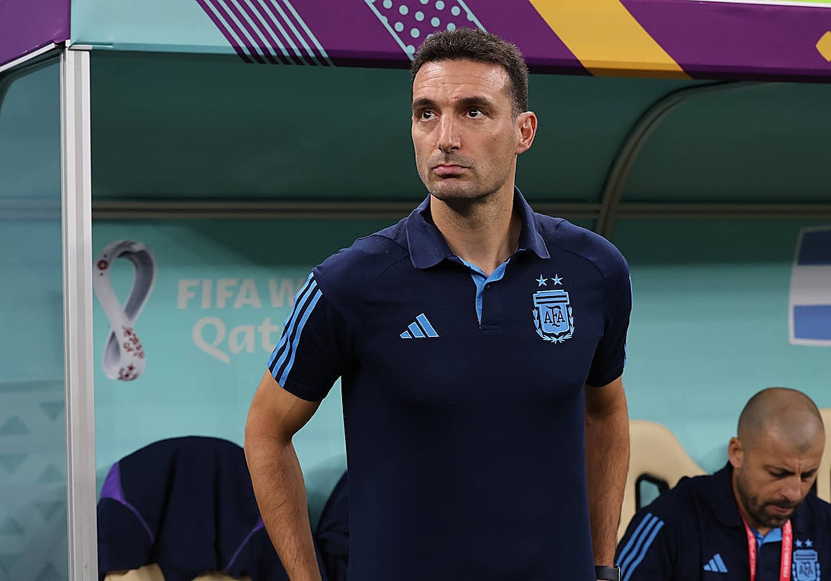 Lionel Scaloni durante el presente Mundial