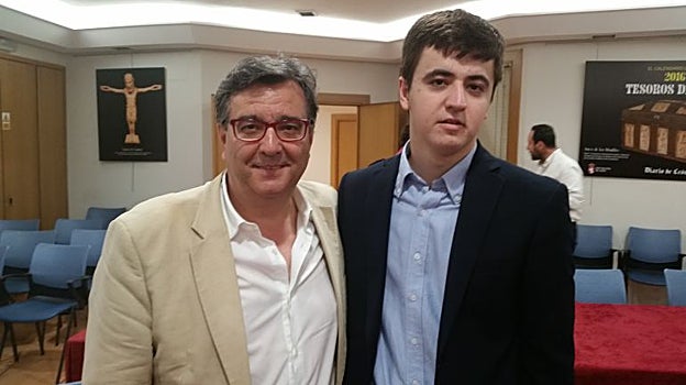 Jaime Santos, con Marcelino Sión, su preparador de toda la vida