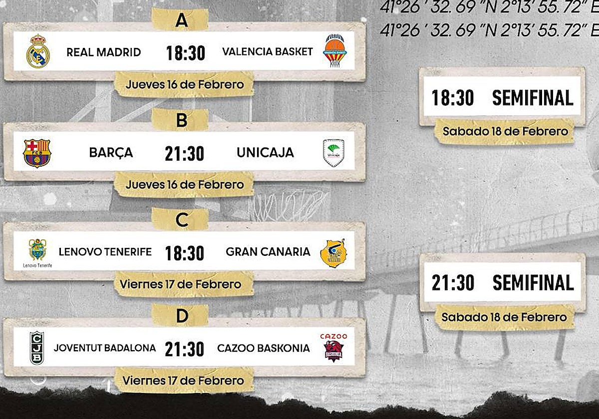 Madrid-Valencia y Barça-Unicaja, los partidazos de la primera ronda