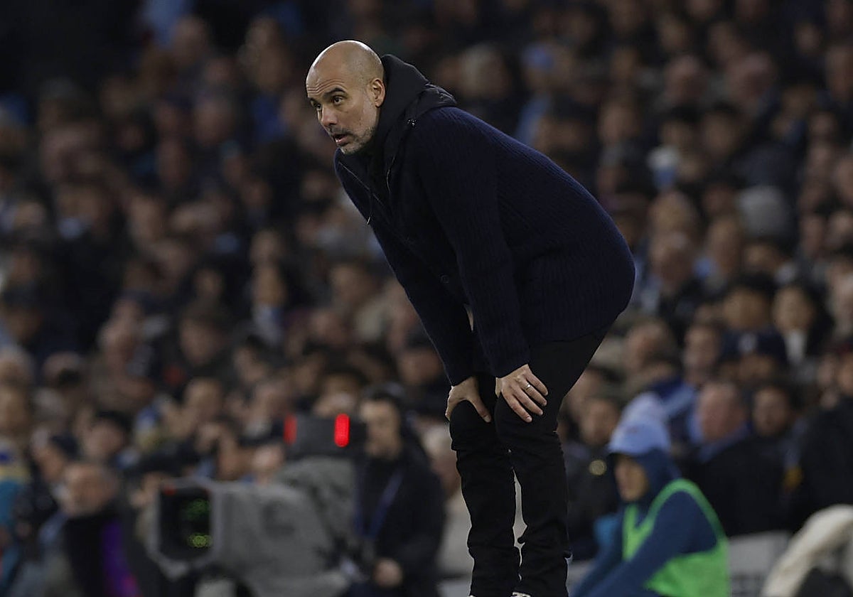 Guardiola, durante el partido contra el Aston Villa