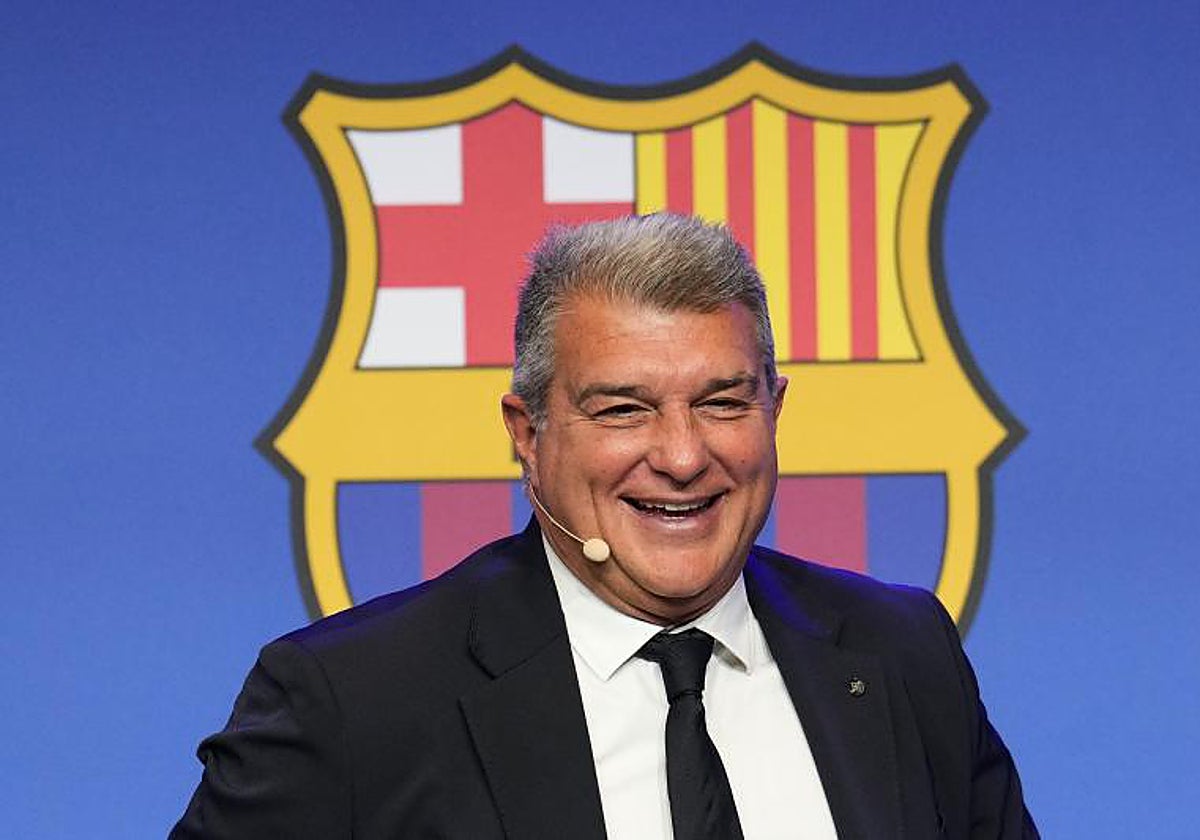 Joan Laporta en el acto del Barcelona