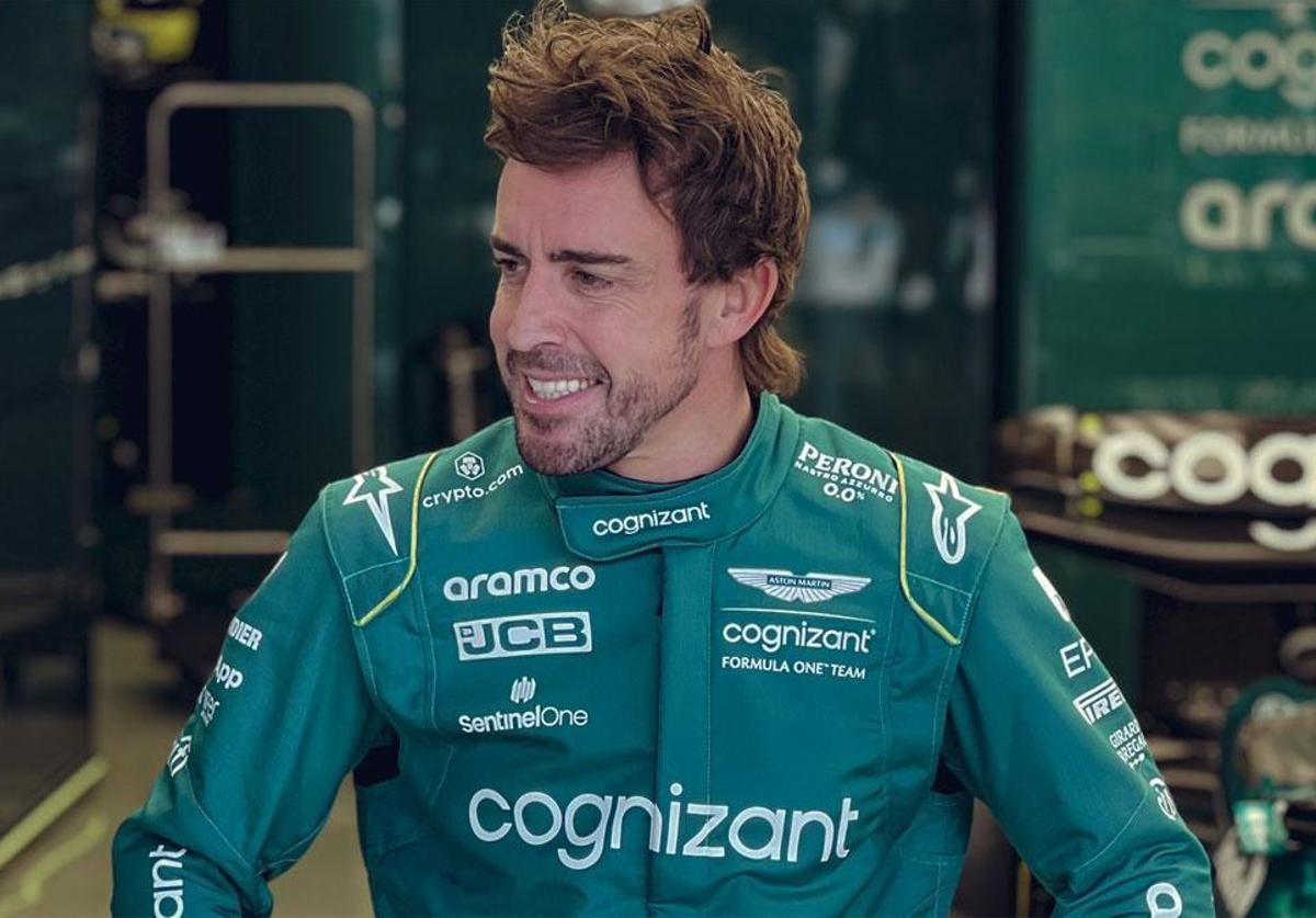Alonso, durante los test de Bahréin