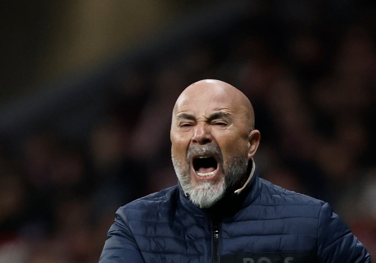 Sampaoli durante un encuentro del Sevilla en la presente temporada