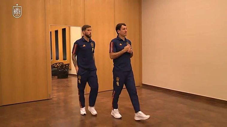 Reunión técnica de la selección en las horas previas al choque contra Noruega