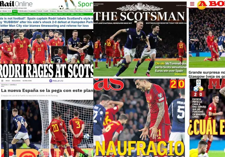 Así han reflejado los medios la debacle de España ante Escocia