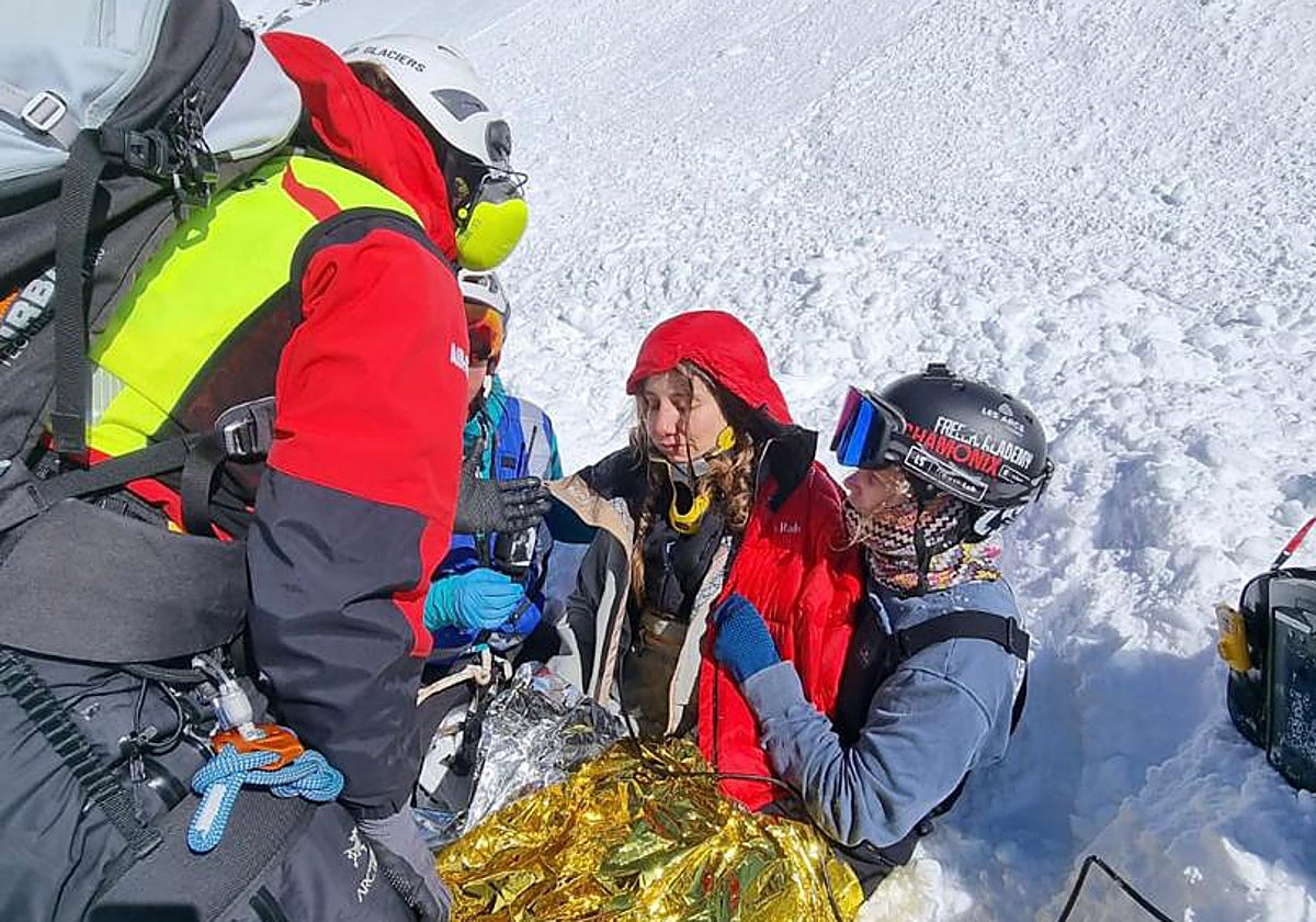 Núria Castán, durante su rescate