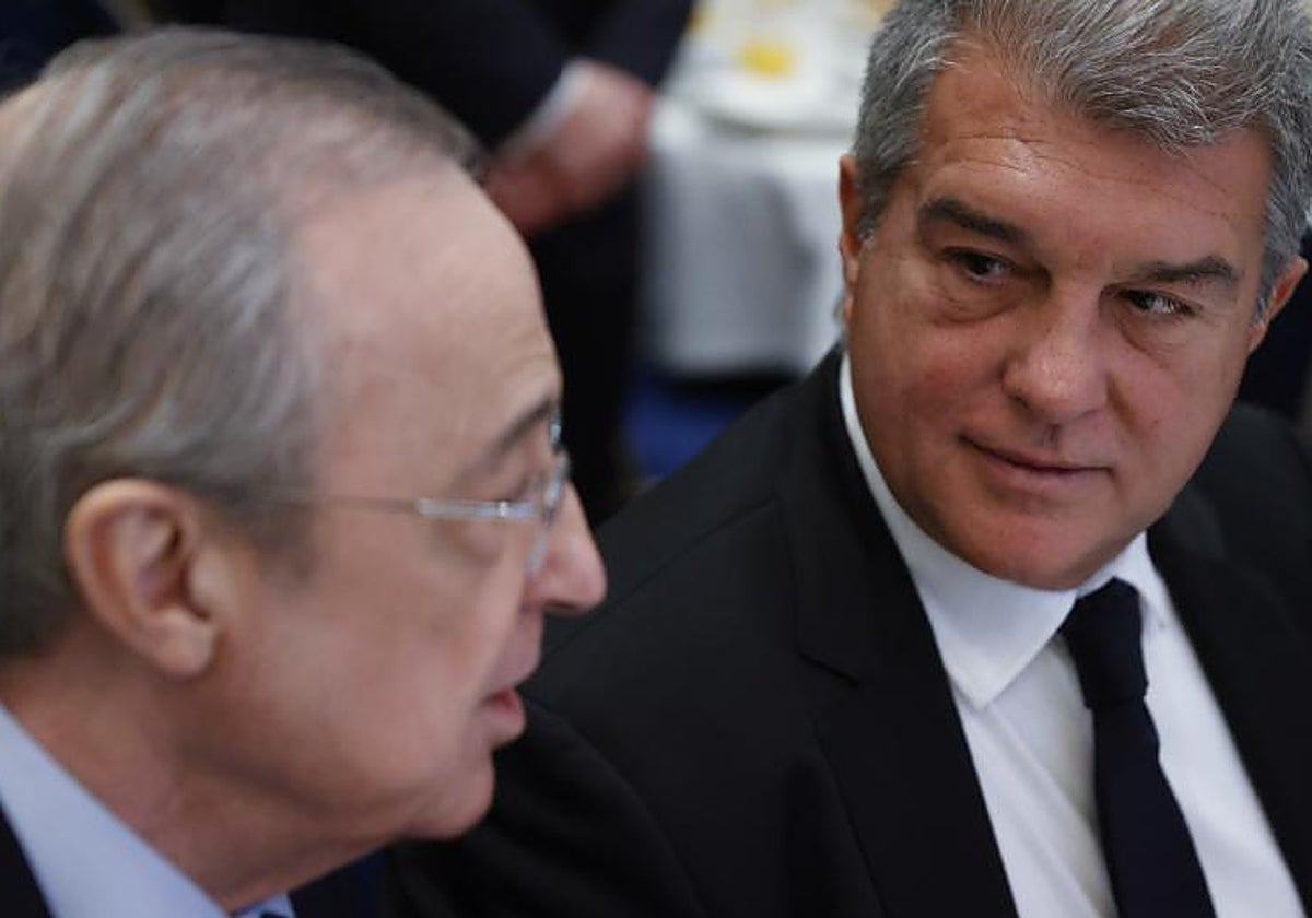 Florentino Pérez, junto a Joan Laporta