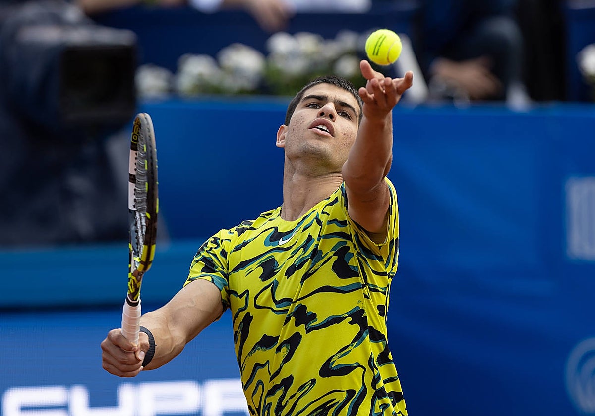 Carlos Alcaraz, durante el partido contra Davidovich