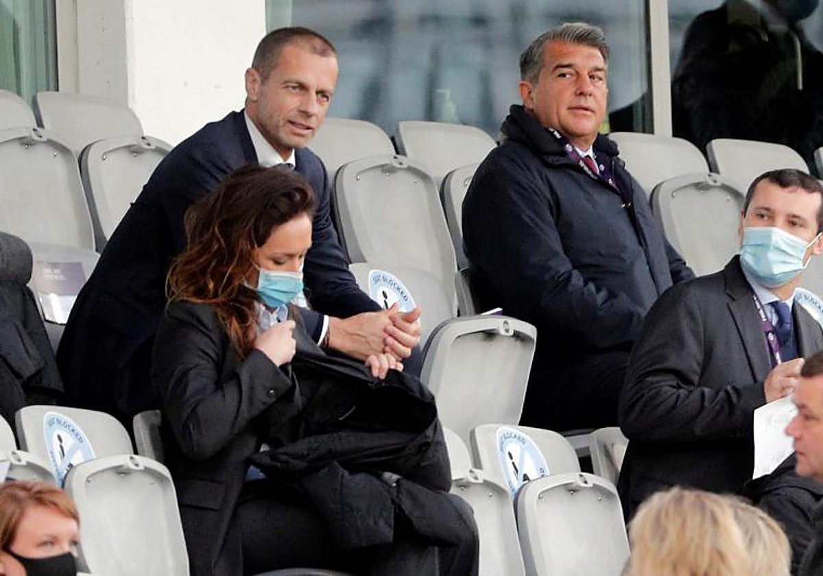 Laporta y Ceferin coincidieron en la final de la Champions League femenina en Gotemburgo