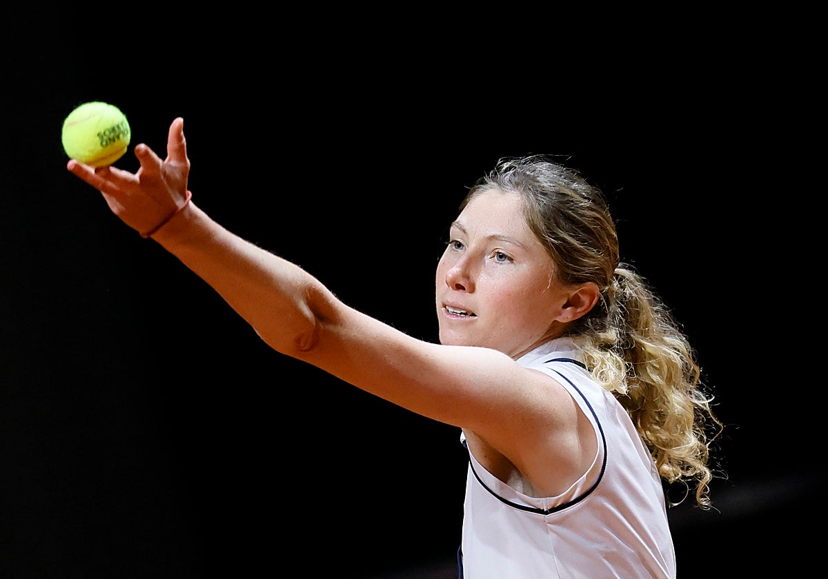 Cristina Bucsa, durante su participación en el WTA 500 de Stuttgart