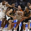 La brutal pelea entre jugadores del Real Madrid y el Partizan, en imágenes