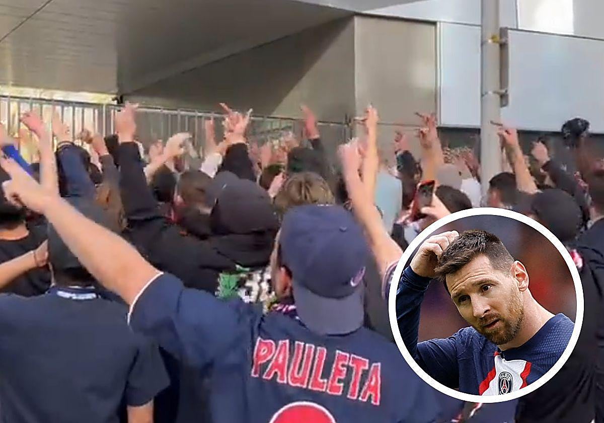 Los ultras, protestando contra Messi