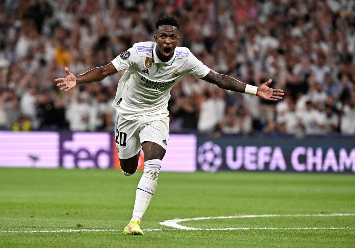 Vinicius celebra su gol ante el Manchester City