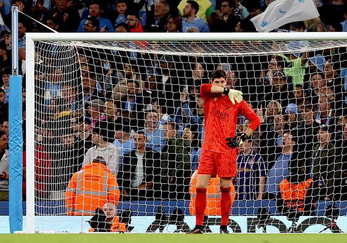 Courtois, el miércoles desolado en el Etihad Stadium
