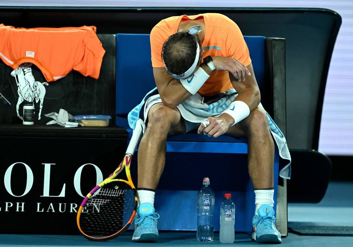 Nadal, durante su último partido, en enero