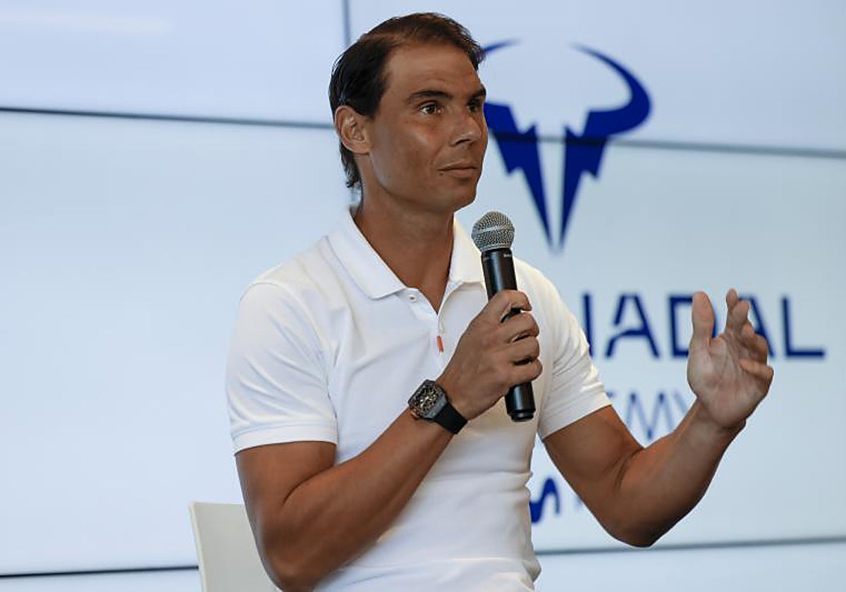Rafa Nadal, durante su rueda de prensa en Manacor