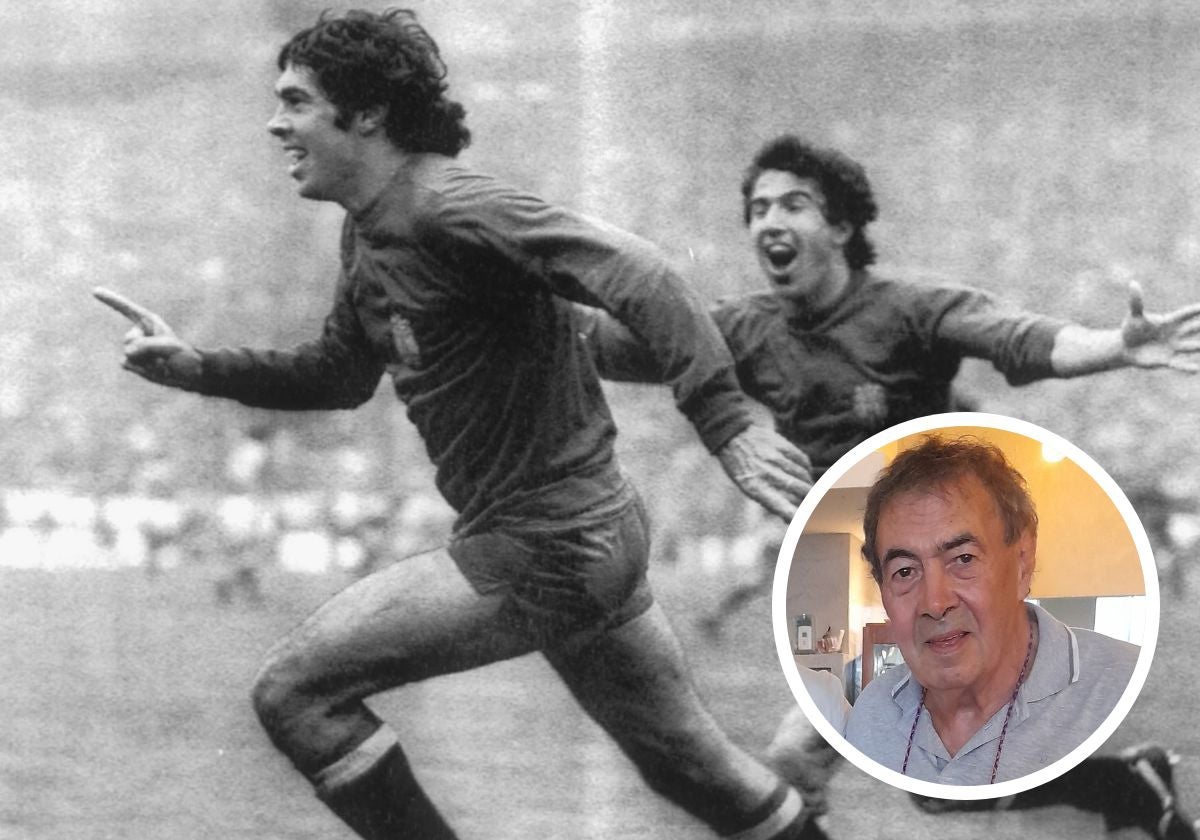 Rubén Cano, tras marcar en Belgrado el mítico gol que clasificó a España al Mundial 78