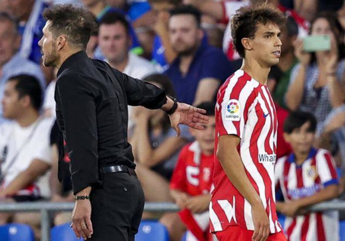 Simeone y Joao Félix, en el Atlético de Madrid