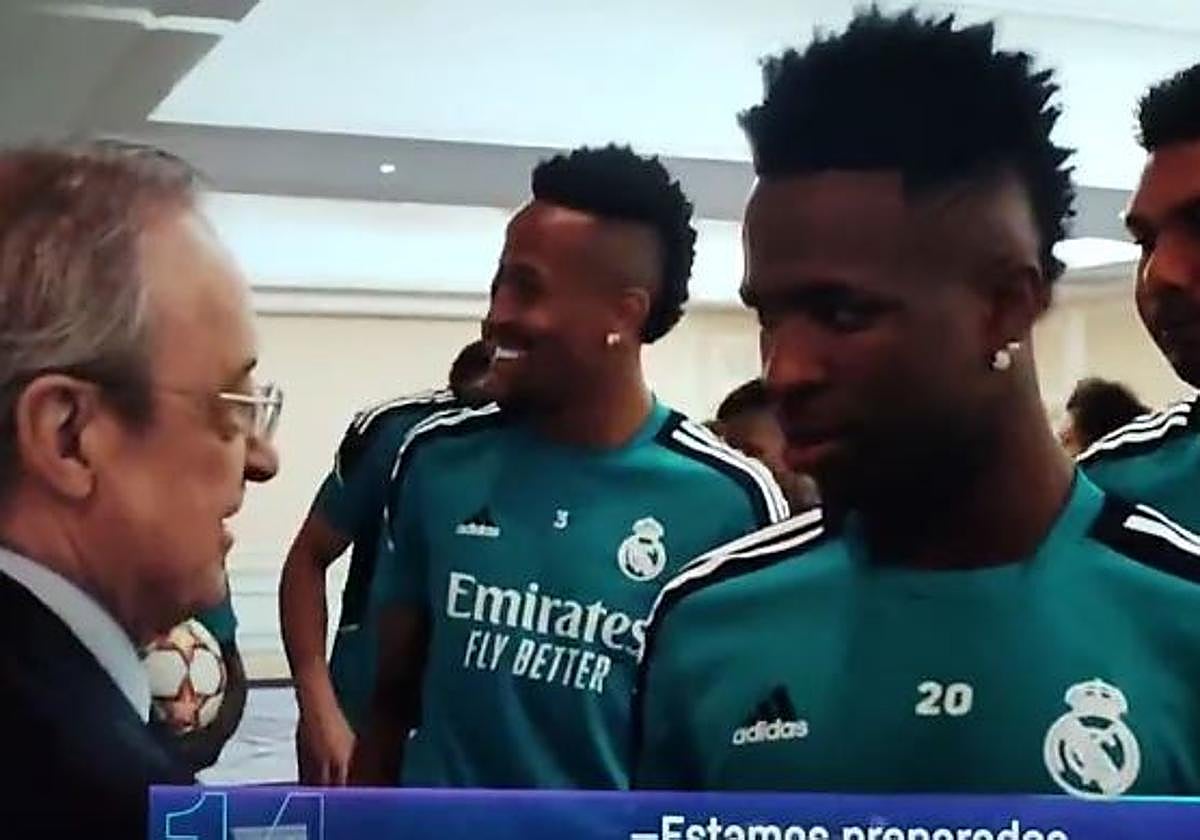 Florentino Pérez y Vinícius, en el documental sobre la Champions