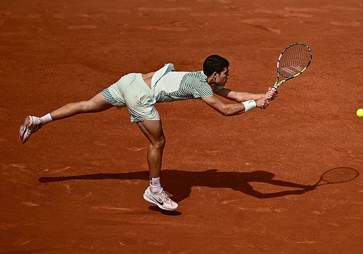 Alcaraz, durante el duelo ante Djokovic