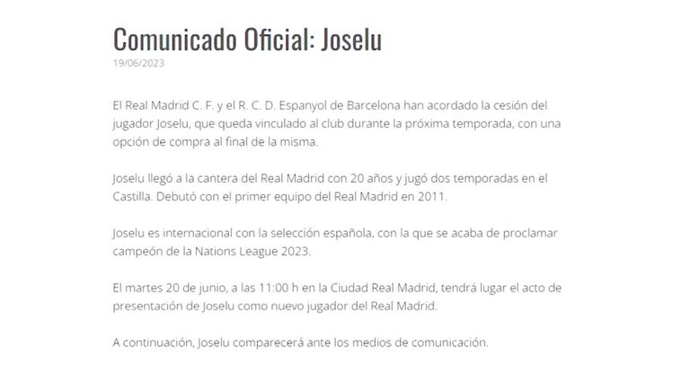 Joselu vuelve cedido al Real Madrid y con opción de compra