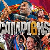 Seis títulos, seis esteladas: la polémica celebración del Barça en sus redes