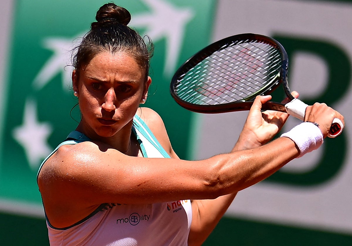 Sara Sorribes, durante uno de sus últimos partidos