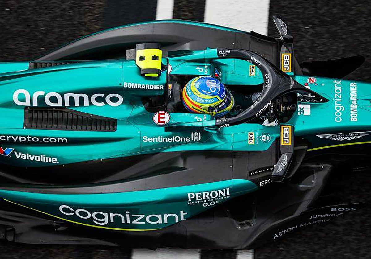 Fernando Alonso, en el Aston Martin