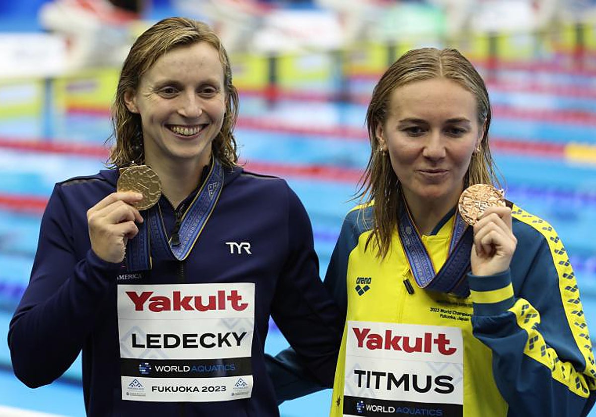 La norteamericana Ledecky, la nadadora con más medallas de la historia, justo a la australiana Titmus