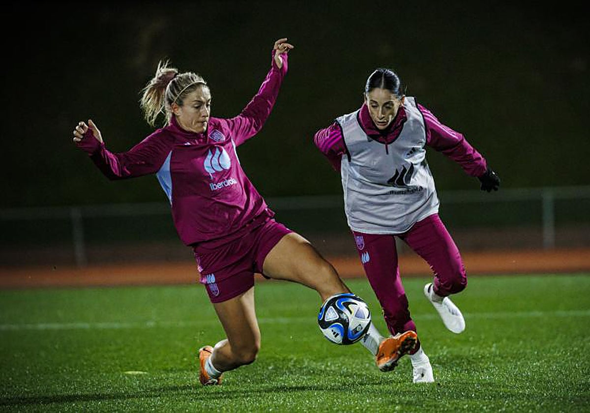 Alexia en un entrenamiento con la selección