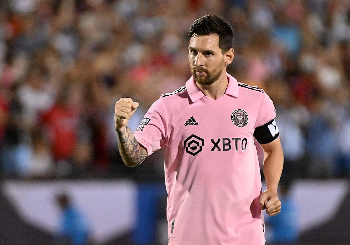 Messi celebra un gol ante el FC Dallas