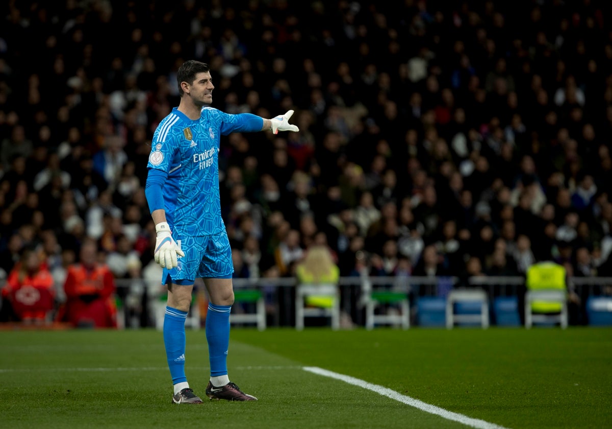 Courtois, durante un partido de la pasada temporada en el Santiago Bernabéu