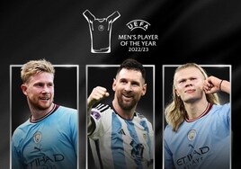 Messi, Haaland y De Bruyne, nominados al mejor jugador del año de la UEFA