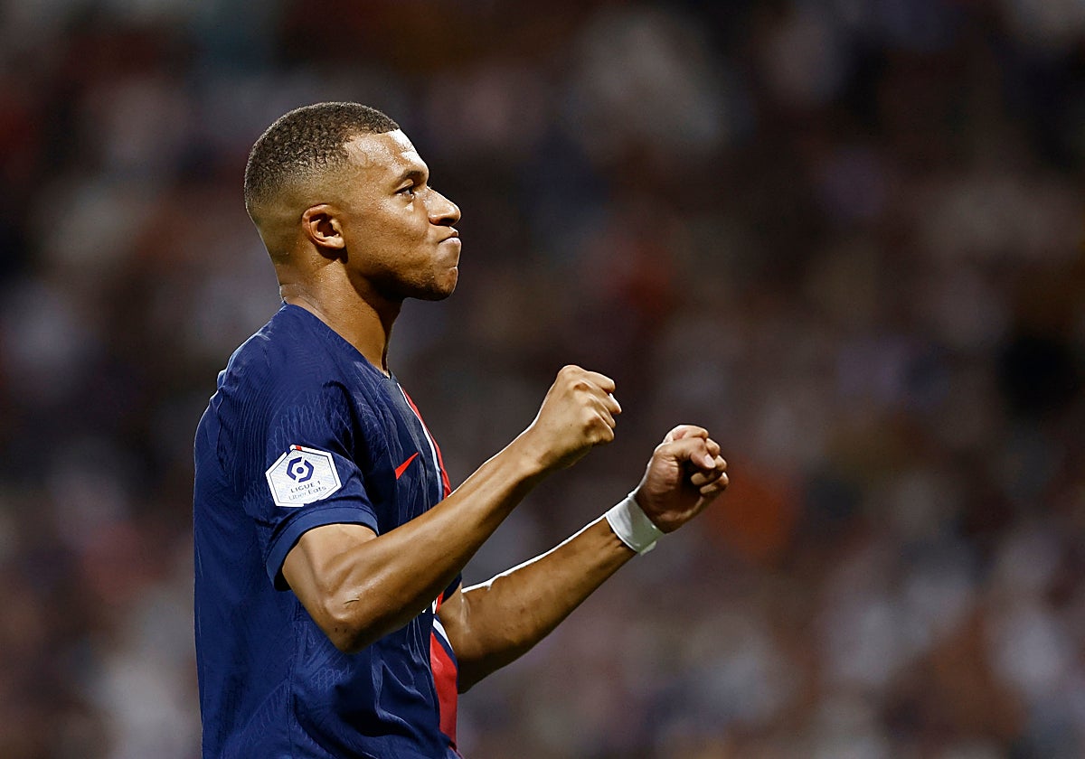 Mbappé, celebrando el gol en Toulouse