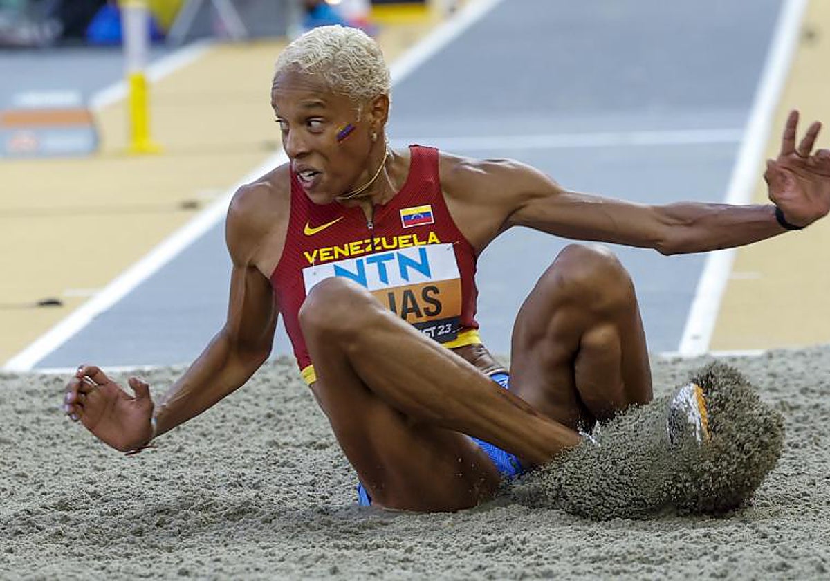 Yulimar Rojas, durante la clasificación del triple salto