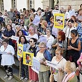 Concentración en el centro de Madrid contra Luis Rubiales