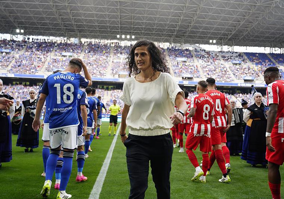Montse Tomé, la nueva seleccionadora, homenajeada el sábado en el derbi asturiano