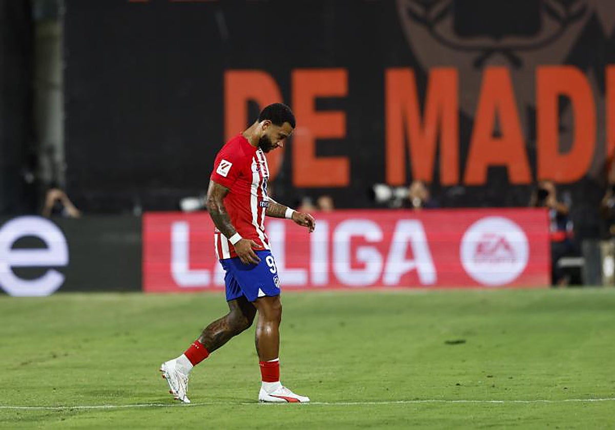 Memphis, durante el Rayo Vallecano-Atlético de Madrid