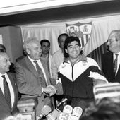 Maradona, un genio fugaz en el Sevilla: «¿Quieres que le dé un beso en la boca al presidente?»