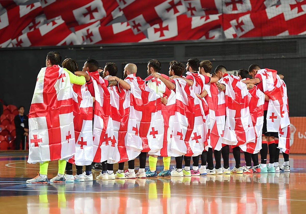 Los internacionales por Georgia, con la bandera del país