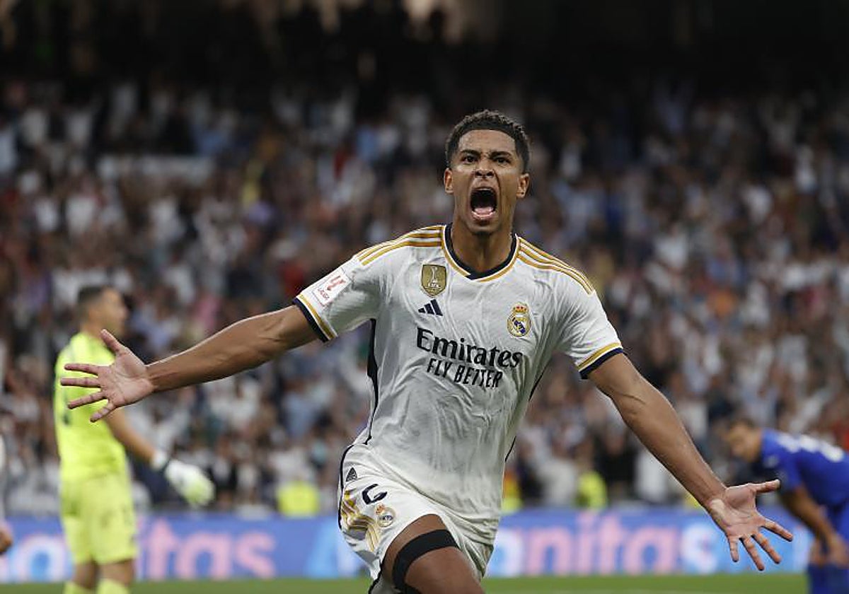 Jude Bellingham celebra un gol con el Real Madrid