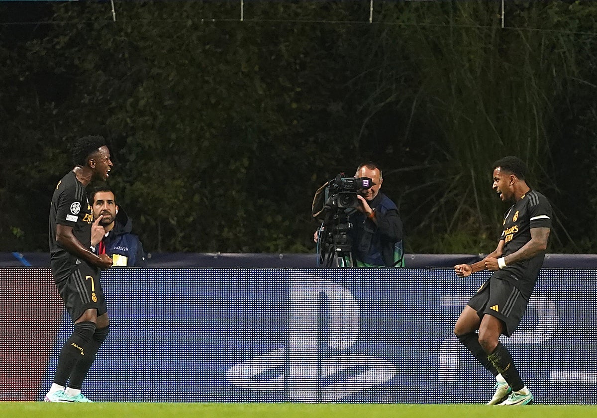 Rodrygo y Vinicius, celebrando el 0-1 en Braga