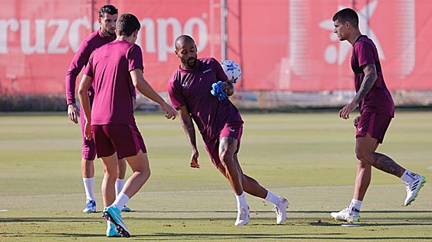 Marcao, en el entrenamiento de este lunes