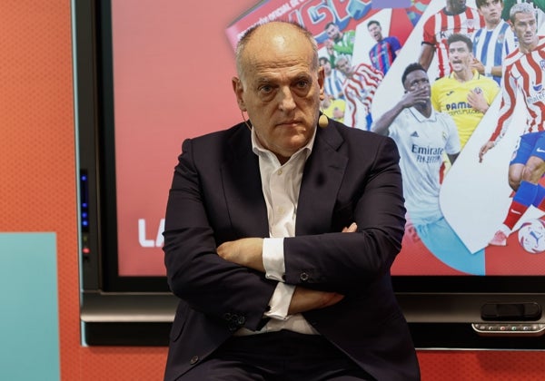 Tebas responde a las acusaciones de Florentino en la Asamblea: «Son mentiras gravísimas sobre Laliga»
