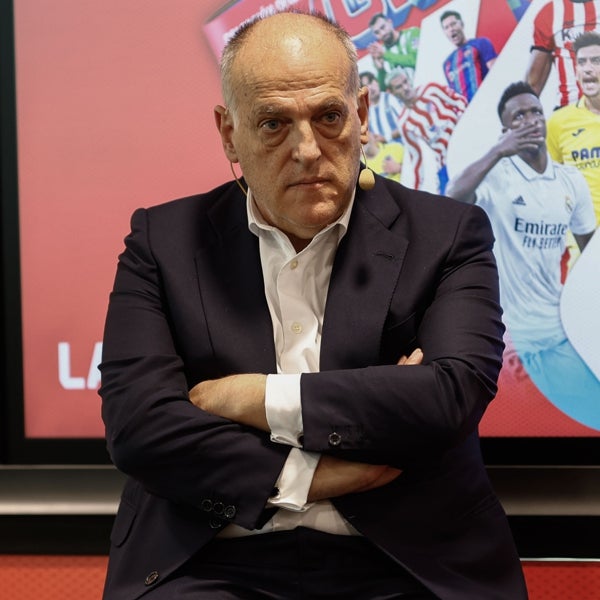 Tebas responde a las acusaciones de Florentino en la Asamblea: «Son mentiras gravísimas sobre Laliga»