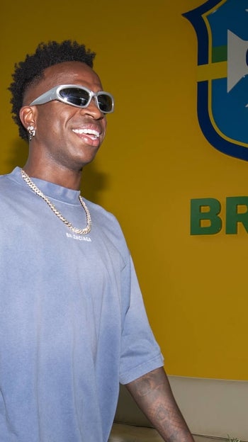 Vinicius, a su llegada a la concentración de Brasil