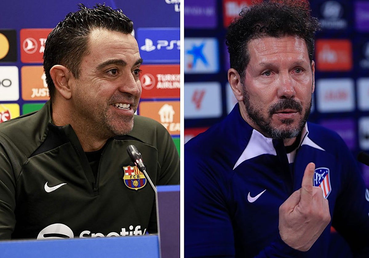 Xavi Hernández y Diego Simeone