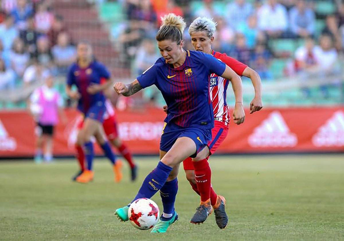 Mapi León, durante un partido del Barcelona