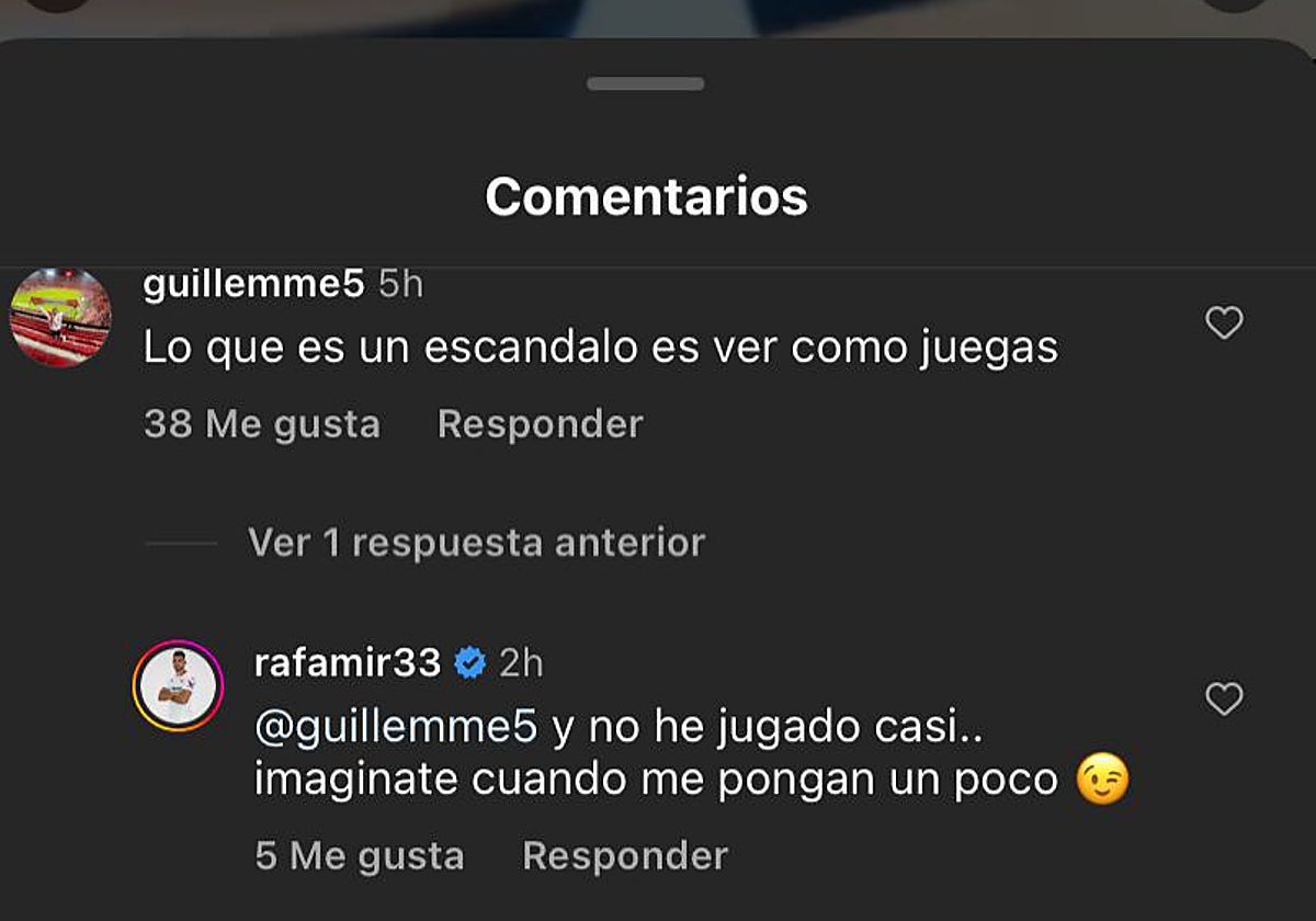 Rafa Mir responde a los aficionados que lo critican: «Tengo más minutos y ritmo en la cocina que en el campo»